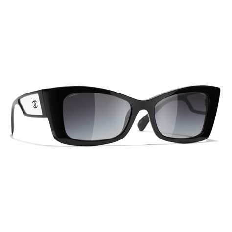 Chanel Rectangle Black Grey Sunglasses 